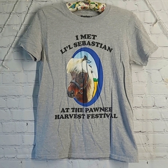 Parks and Recreation I Met Lil Sebastian Pawnee Indiana Harvest Festival Tee S - Picture 5 of 15